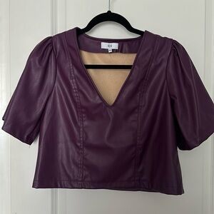 Faux leather top
